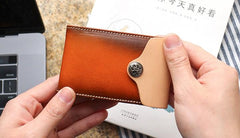 Unique Leather Mens Card Wallet Front Pocket Wallets Small Change Wallet for Men
