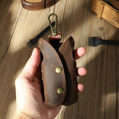 Vintage Leather Mens Key Wallet Car Key Holders with Belt Clip for Men