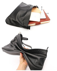 Vintage Black Soft Leather Mens Clutch Wallet Wristlet Bag Zipper Clutch Bag For Men