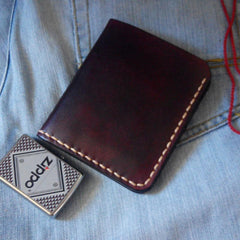 Vintage Coffee Leather Mens Small Wallet Leather Bifold Wallets for Men