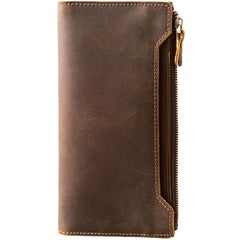 Vintage Cool Mens long Wallet Leather Wallet Long Wallet for Men - Detail View