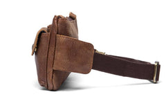Vintage Leather Fanny Pack Mens Waist Bag Hip Pack Belt Bag Bumbag for Men