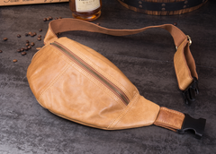 Vintage Leather Fanny Pack Mens Waist Bag Hip Pack Belt Bag Bumbag for Men