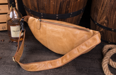Vintage Leather Fanny Pack Mens Waist Bag Hip Pack Belt Bag Bumbag for Men
