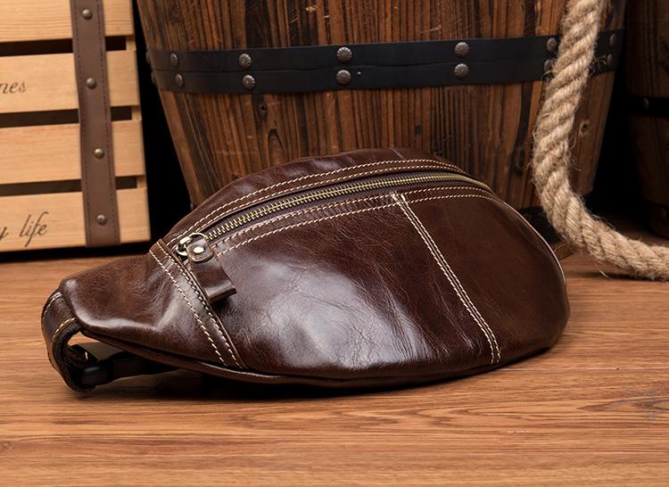 Vintage Leather Fanny Pack Mens Waist Bag Hip Pack Belt Bag Bumbag for –  iChainWallets