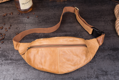 Vintage Leather Fanny Pack Mens Waist Bag Hip Pack Belt Bag Bumbag for Men
