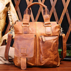 Small Leather Mens Vintage Professional Briefcase Business Bag Work Bag For Men