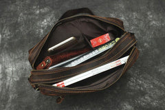 Vintage Leather Men Brown Small Messenger Bag Shoulder Bag Small Side Bag For Men