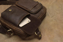 Vintage Leather Men Brown Small Messenger Bag Shoulder Bag Small Side Bag For Men