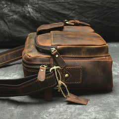 Vintage Leather Men Brown Small Messenger Bag Shoulder Bag Small Side Bag For Men