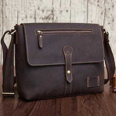 Vintage Leather Mens Brown Messenger Bag Shoulder Bag Side Bag For Men