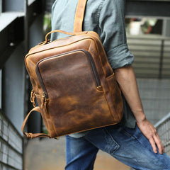 Vintage Leather Mens Backpacks Travel Backpack Laptop Backpack for men