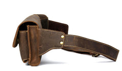 Vintage Leather Mens Fanny Pack Waist Bag Hip Pack Belt Bag Bumbag for Men
