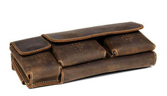 Vintage Leather Mens Fanny Pack Waist Bag Hip Pack Belt Bag Bumbag for Men