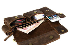 Vintage Leather Mens Fanny Pack Waist Bag Hip Pack Belt Bag Bumbag for Men