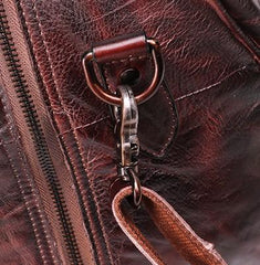 Vintage Leather Mens Large Weekender Bag Travel Bag Duffle Bags