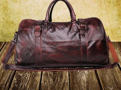 Vintage Leather Mens Large Weekender Bag Travel Bag Duffle Bags