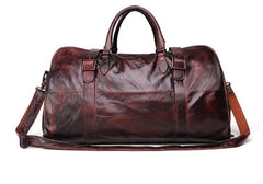Vintage Leather Mens Large Weekender Bag Travel Bag Duffle Bags