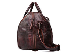 Vintage Leather Mens Large Weekender Bag Travel Bag Duffle Bags