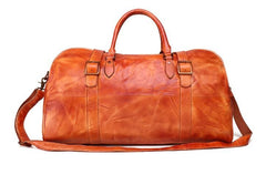 Vintage Leather Mens Large Weekender Bag Travel Bag Duffle Bags