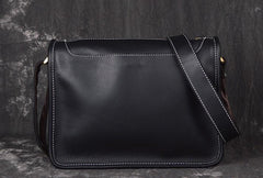 Vintage Brown Leather Mens Black Messenger Bag Side Bag Shoulder Bag For Men