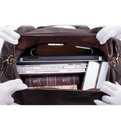 Vintage Leather Mens Overnight Bag Brown Weekender Bag Travel Bag Duffle Bag for Men