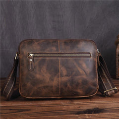 Vintage Brown Mens Leather Side Bag Messenger Bag Brown Shoulder Bag For Men