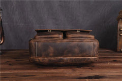 Vintage Brown Mens Leather Side Bag Messenger Bag Brown Shoulder Bag For Men
