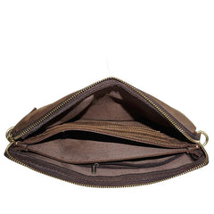 Leather Mens Brown Cool Small Messenger Bags Vintage Side Bag For Men