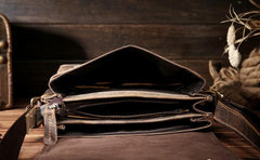 Cool Leather Mens Small Messenger Bag Vintage Shoulder Bag For Men