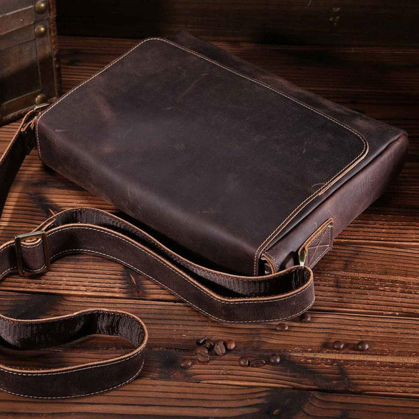 Cool Leather Mens Messenger Bag Vintage Shoulder Bags For Men