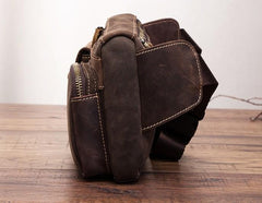 Vintage Mens Leather Biker Fanny Pack Waist Bags Fanny Bag For Men