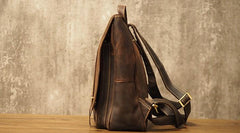 Vintage Mens Leather School Backpacks Laptop Backpack Travel Leather Backpack for Men