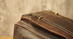 Vintage Mens Leather School Backpacks Laptop Backpack Travel Leather Backpack for Men