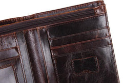 Vintage Mens Wallet Small Slim Bifold Wallet Front Pocket Wallet for Men