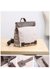Canvas Leather Mens Womens Small 13'' School Backpack College Backpack for Men