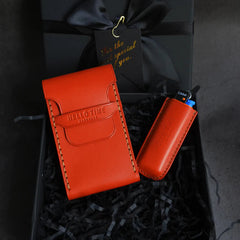 Wooden Red Leather 20pcs Slim Cigarette Case Custom Slim Cigarette Holder for Women