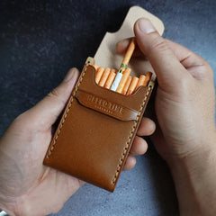 Wooden Blue Leather 20pcs Slim Cigarette Case Custom Slim Cigarette Holder for Women