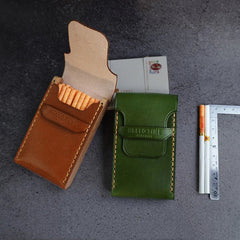Wooden Red Leather 20pcs Slim Cigarette Case Custom Slim Cigarette Holder for Women