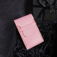 Wooden Pink Leather 20pcs Slim Cigarette Case Custom Slim Cigarette Holder for Women