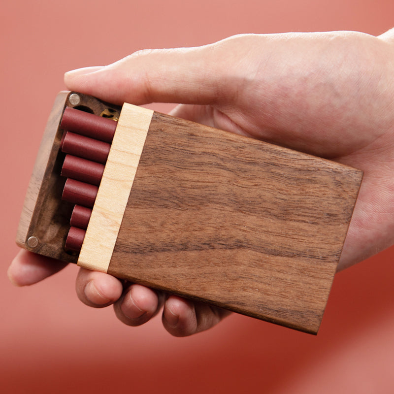 Wooden Men 10pcs Cigarette Case Custom Wooden Cigarette Holder for Men