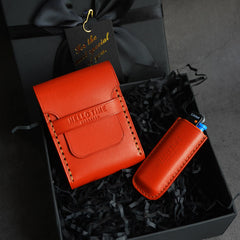 Wooden Red Men Leather 20pcs Cigarette Case Custom Cigarette Holder for Men