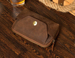 Brown Cool Mens Leather Waist Bag Belt Pouch Belt Bag Waist Phone Holder for Men