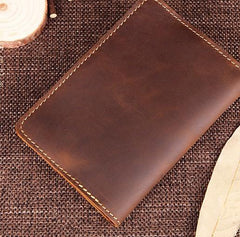 Mens Slim Leather Passport Wallet Bifold Long Passport Wallet Travel Wallet For Men